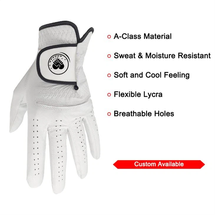 Custom Ladies Compression-Fit Synthetic Golf Glove With Green Printing