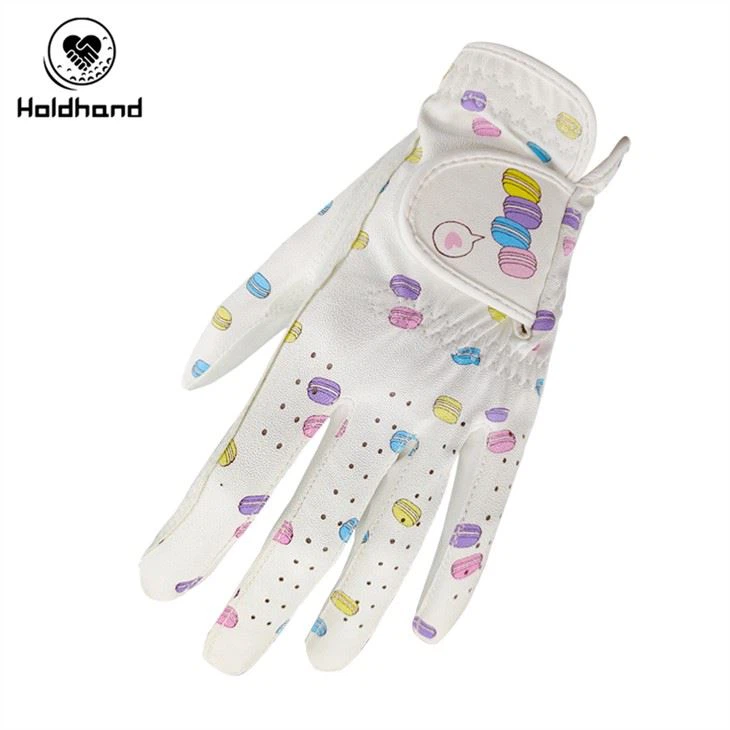 Custom Ladies Compression-Fit Synthetic Golf Glove With Green Printing