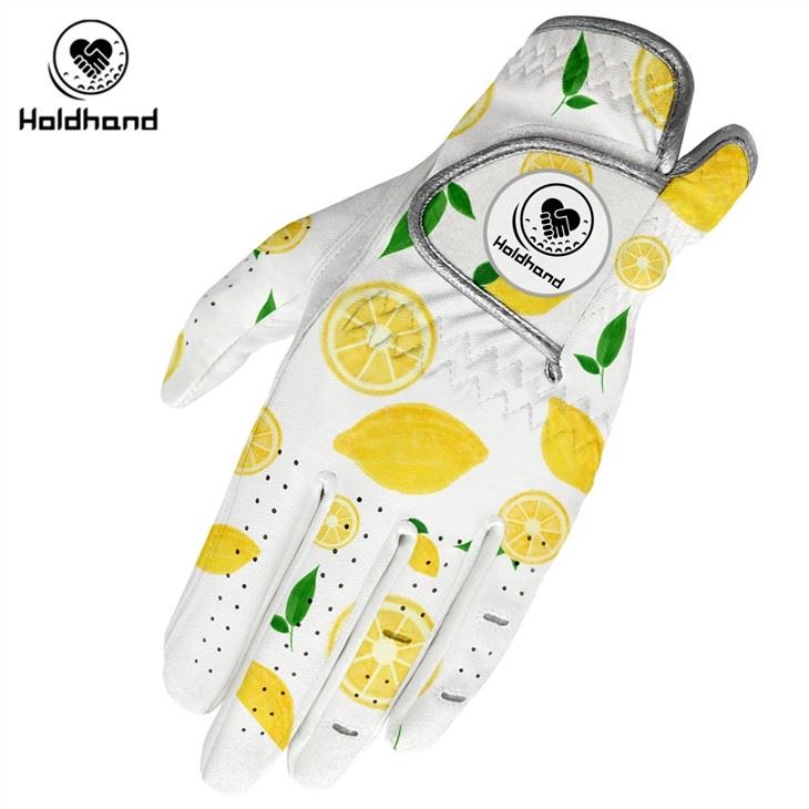 Fashion Designs Feather Pattern PU Leather Custom Design Durable Cabretta Golf Gloves